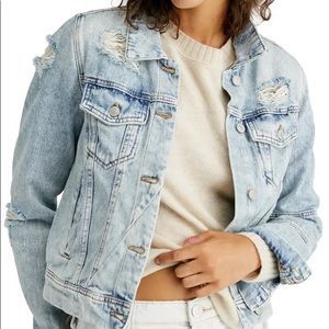 Free People distressed jean jacket